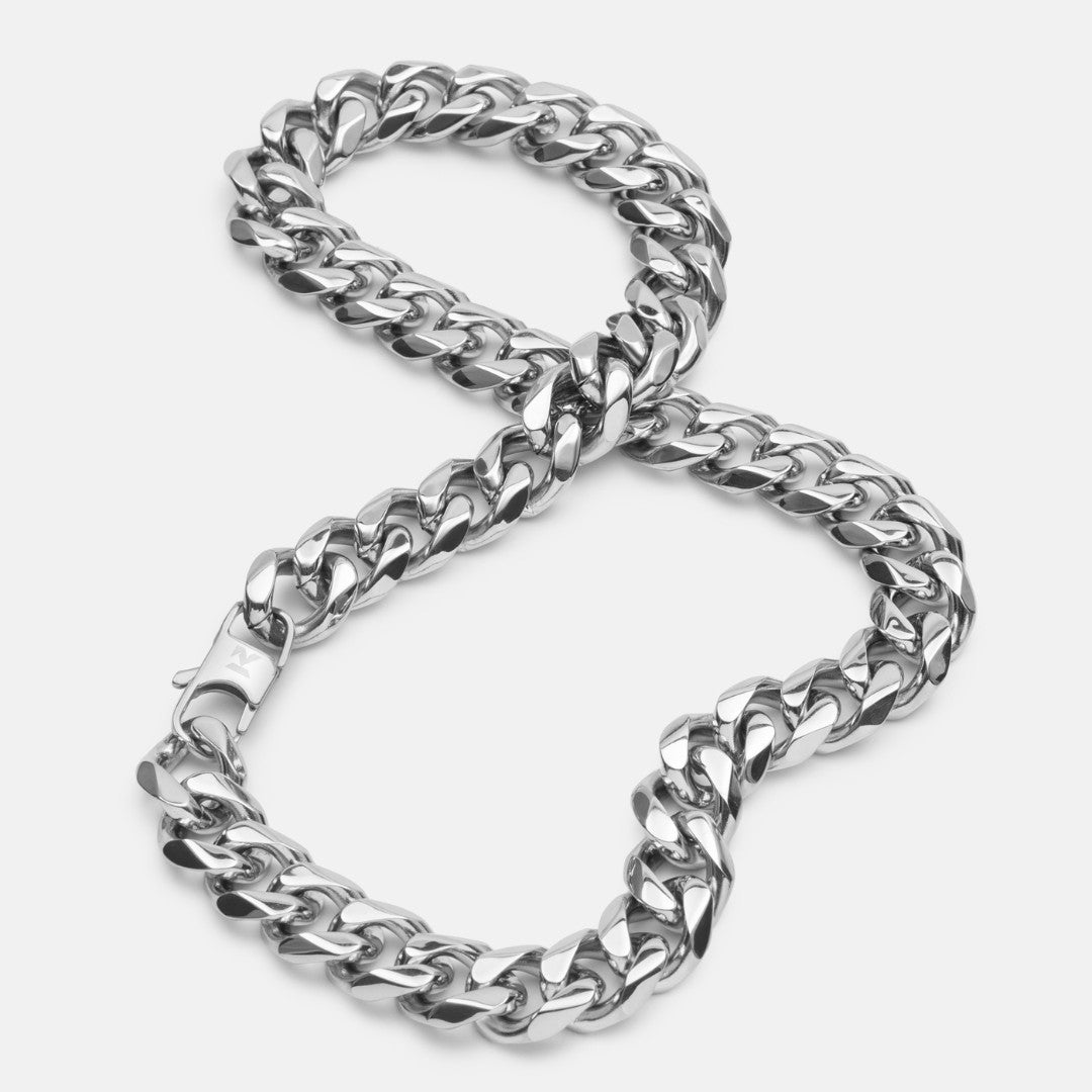 K12 - SILVER CUBAN CHAIN - 15MM