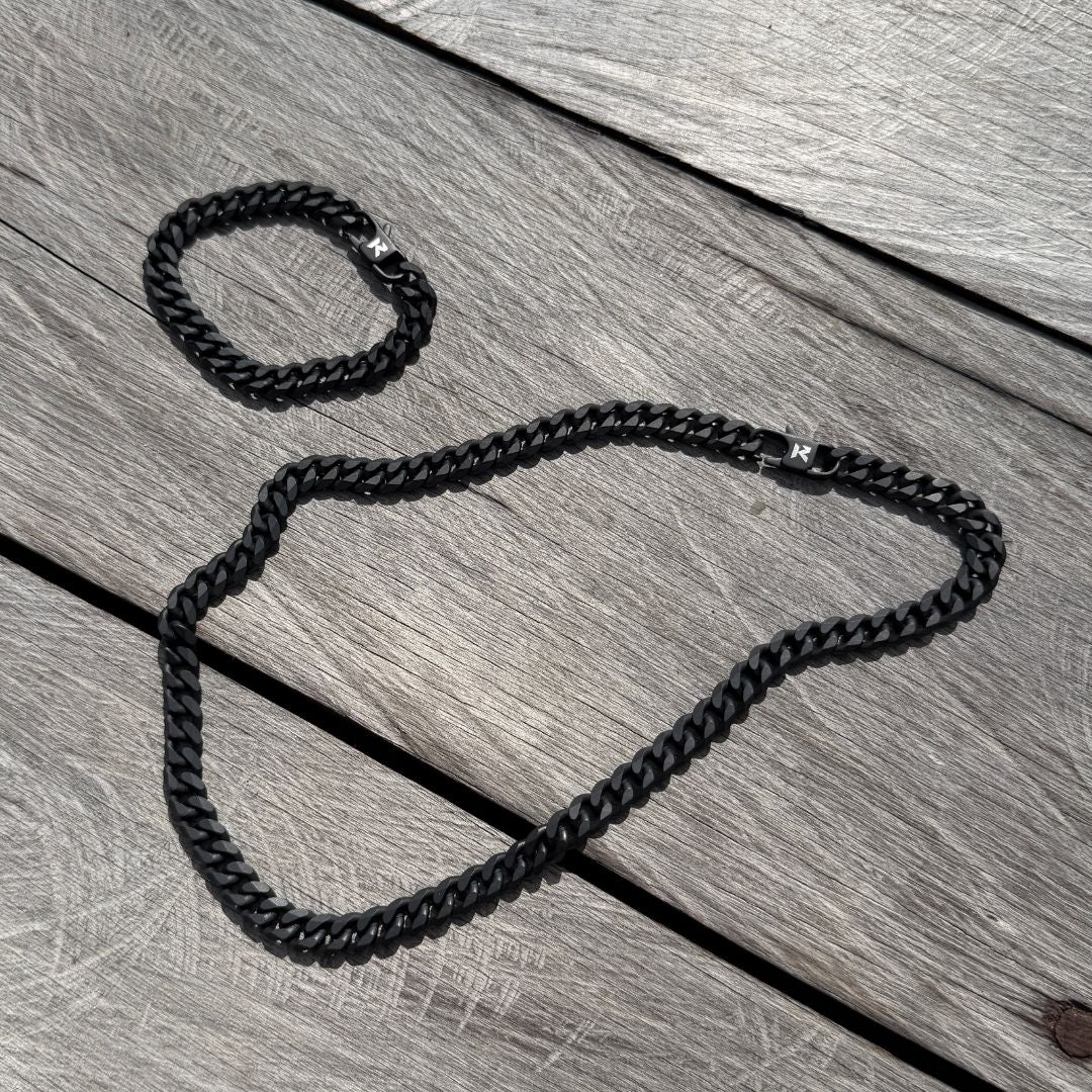 K12 - BLACK CUBAN CHAIN - 8MM