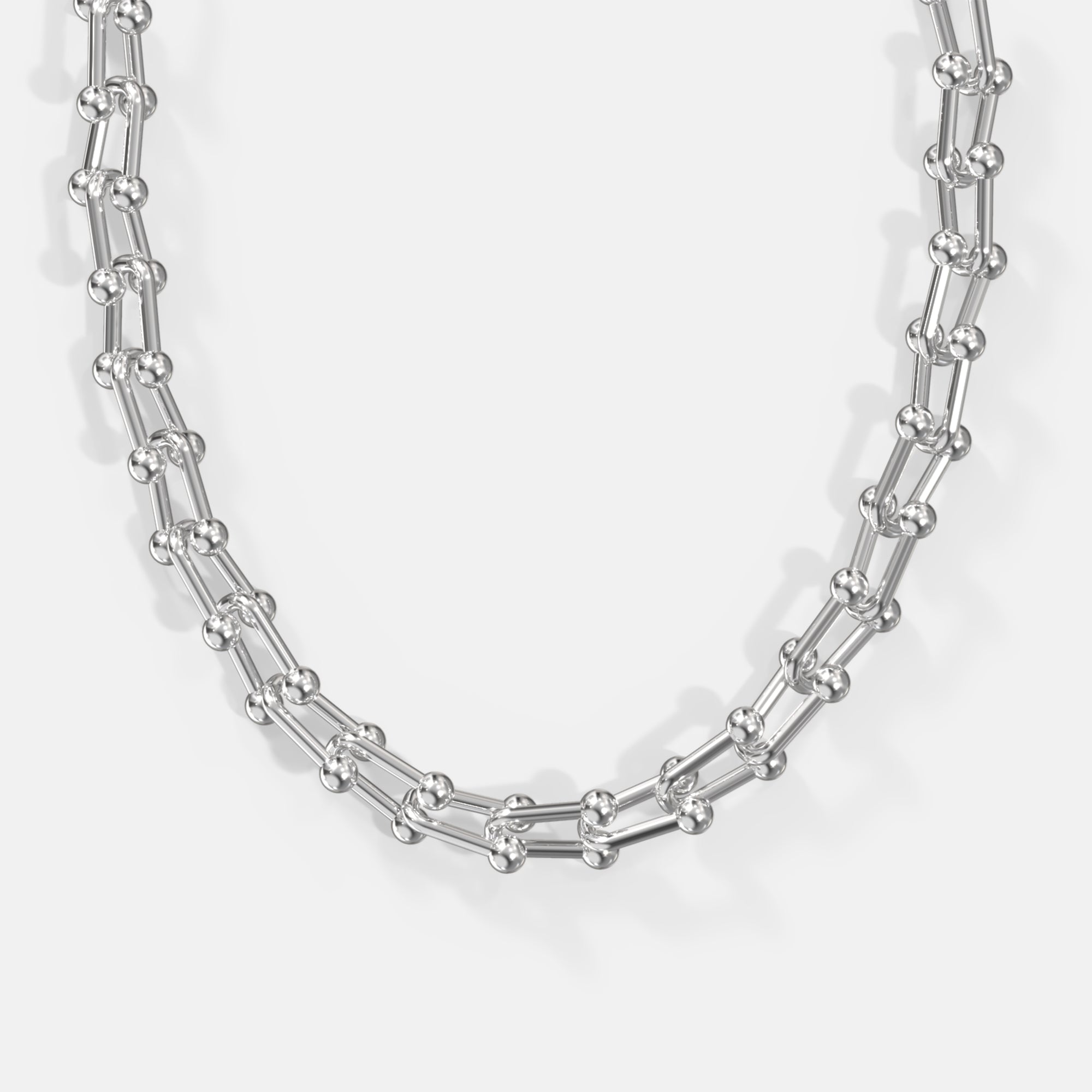 K12 - SILVER U-LINK CHAIN - 13MM