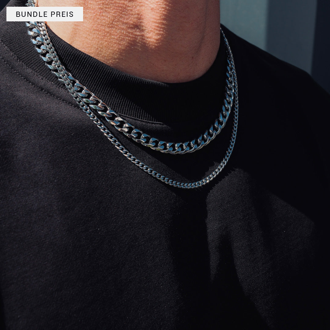K12 - STARTER SET - SILVER CUBAN CHAIN BUNDLE