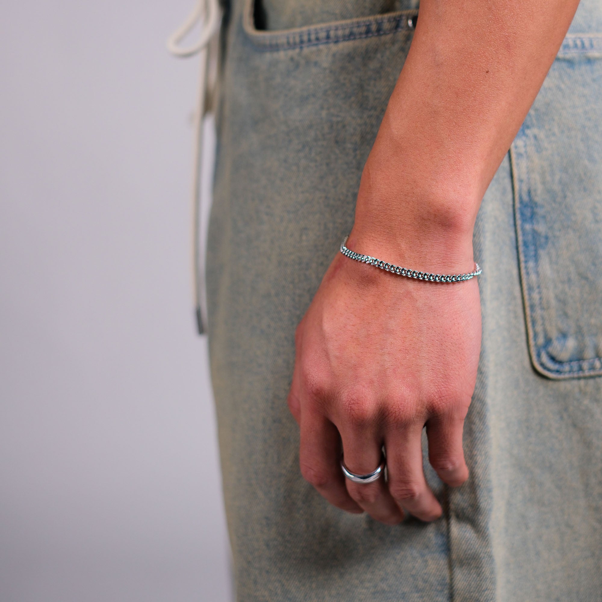 K12 - 925 SILVER CUBAN BRACELET - 4MM